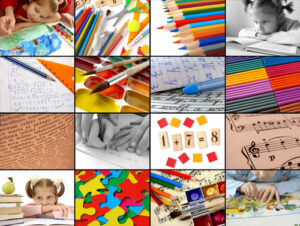 back to school concept collage